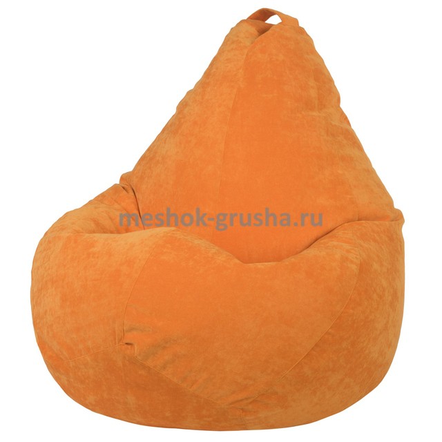 Кресло Мешок Груша Оранжевый Микровельвет (XL, Классический)